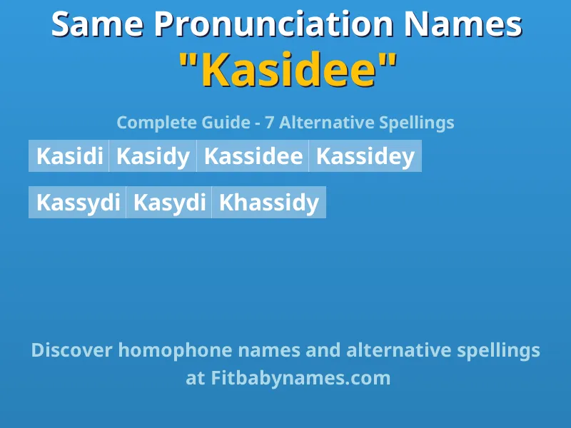 Infographic: Kasidee same pronunciation names, similar names, and homophone names