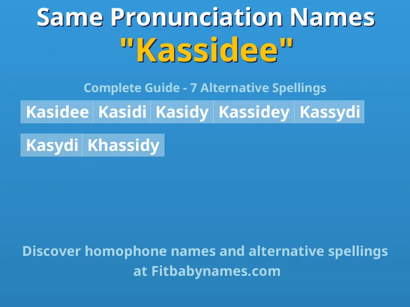 Infographic: Kassidee same pronunciation names, similar names, and homophone names