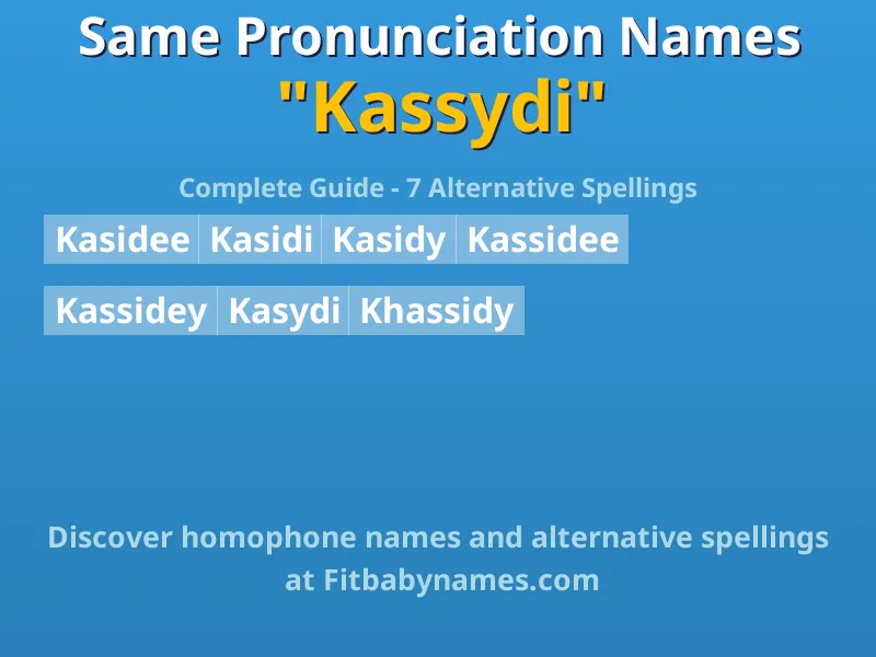 Infographic: Kassydi same pronunciation names, similar names, and homophone names