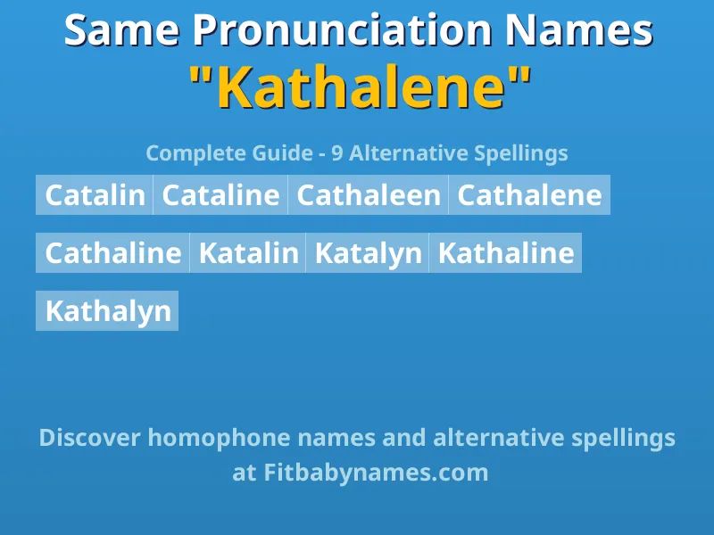 Infographic: Kathalene same pronunciation names, similar names, and homophone names