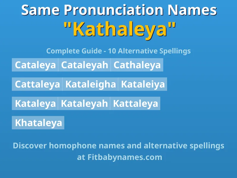 Infographic: Kathaleya same pronunciation names, similar names, and homophone names