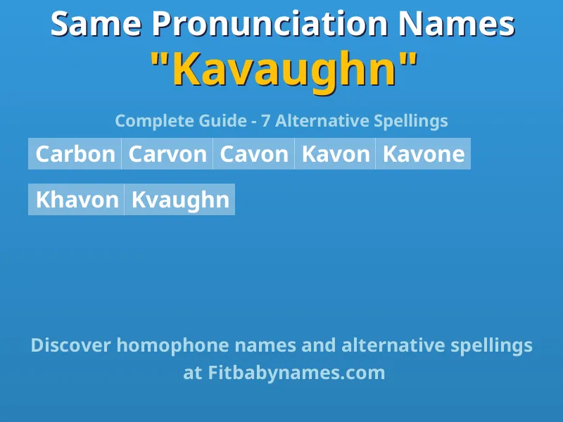 Infographic: Kavaughn same pronunciation names, similar names, and homophone names