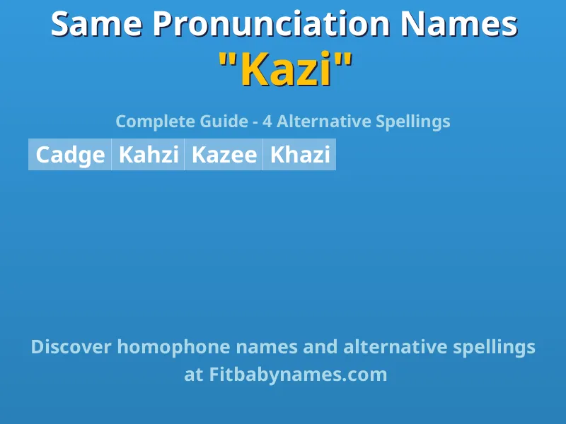 Infographic: Kazi same pronunciation names, similar names, and homophone names