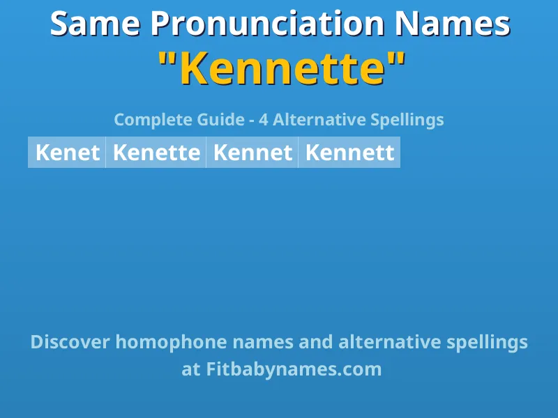 Infographic: Kennette same pronunciation names, similar names, and homophone names