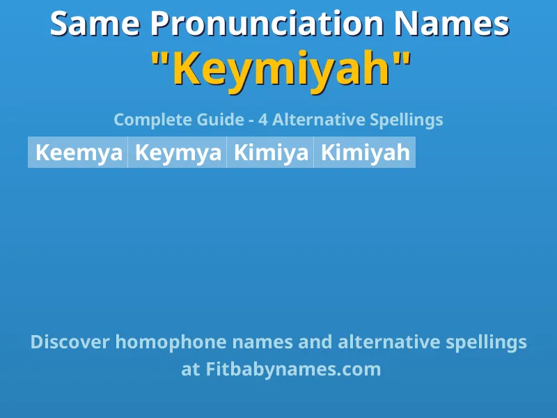 Infographic: Keymiyah same pronunciation names, similar names, and homophone names