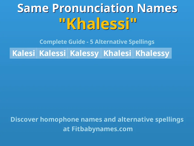Infographic: Khalessi same pronunciation names, similar names, and homophone names