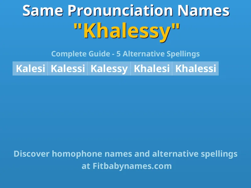 Infographic: Khalessy same pronunciation names, similar names, and homophone names