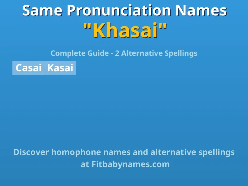 Infographic: Khasai same pronunciation names, similar names, and homophone names