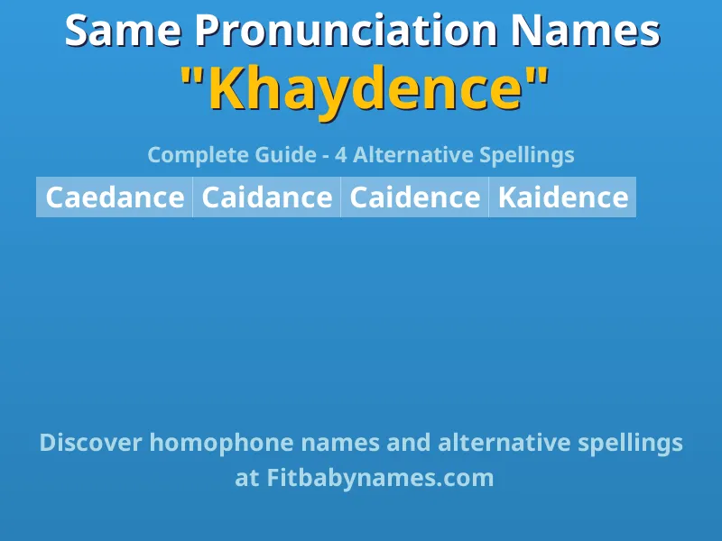 Infographic: Khaydence same pronunciation names, similar names, and homophone names