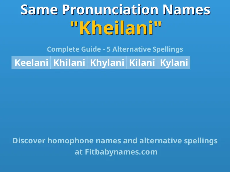 Infographic: Kheilani same pronunciation names, similar names, and homophone names