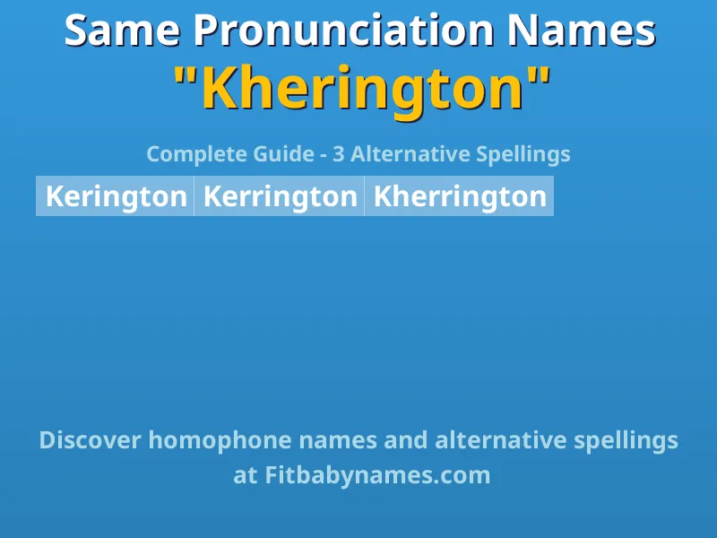 Infographic: Kherington same pronunciation names, similar names, and homophone names