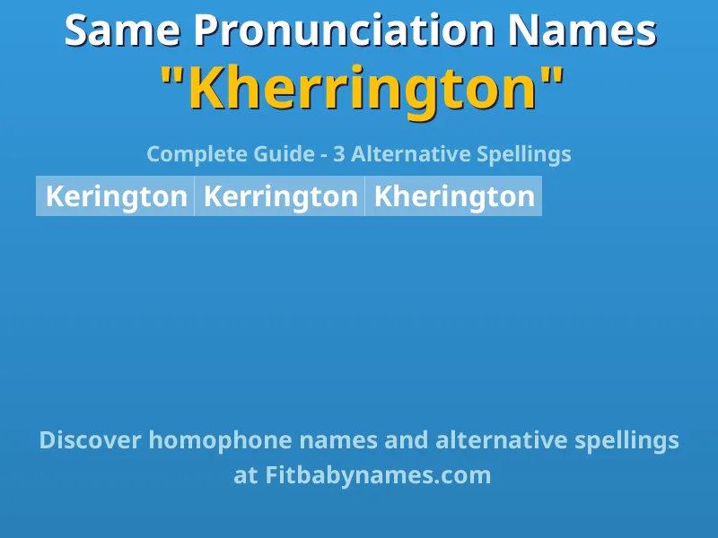 Infographic: Kherrington same pronunciation names, similar names, and homophone names