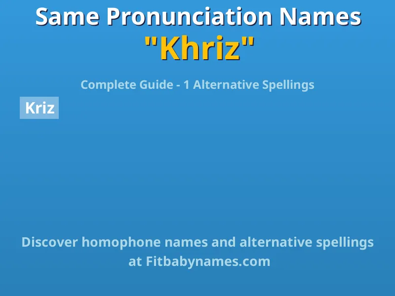 Infographic: Khriz same pronunciation names, similar names, and homophone names