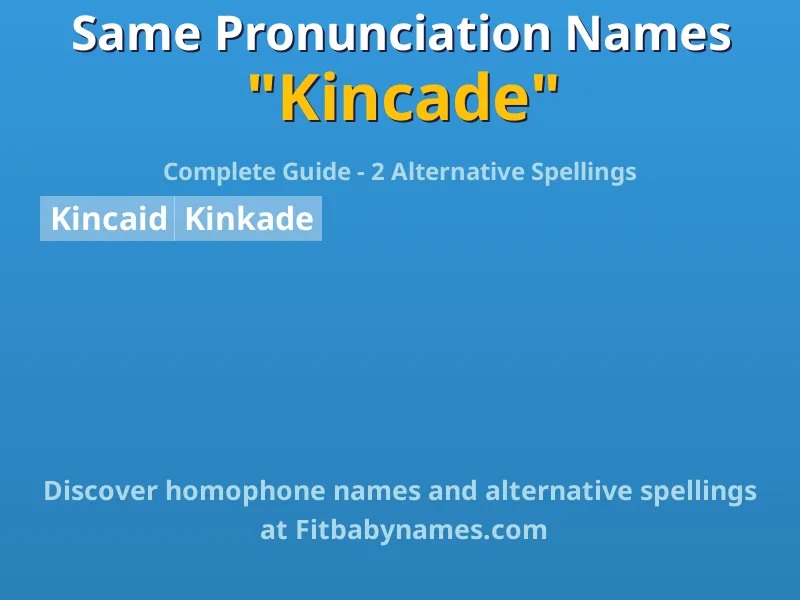 Infographic: Kincade same pronunciation names, similar names, and homophone names