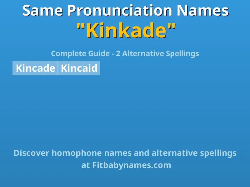 Infographic: Kinkade same pronunciation names, similar names, and homophone names