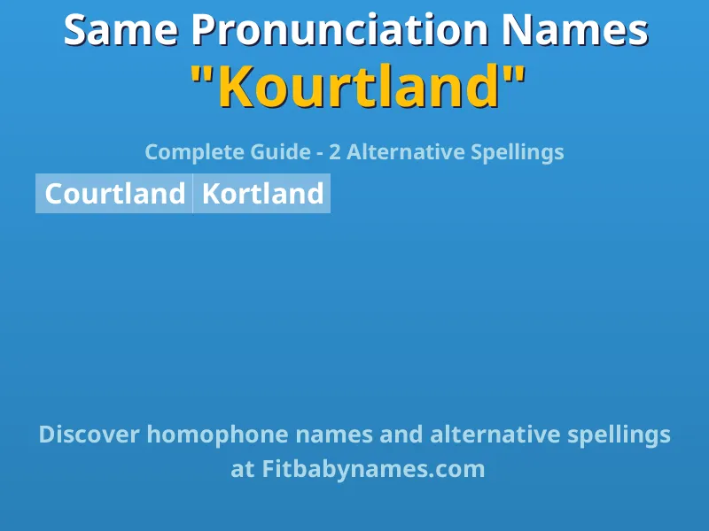 Infographic: Kourtland same pronunciation names, similar names, and homophone names