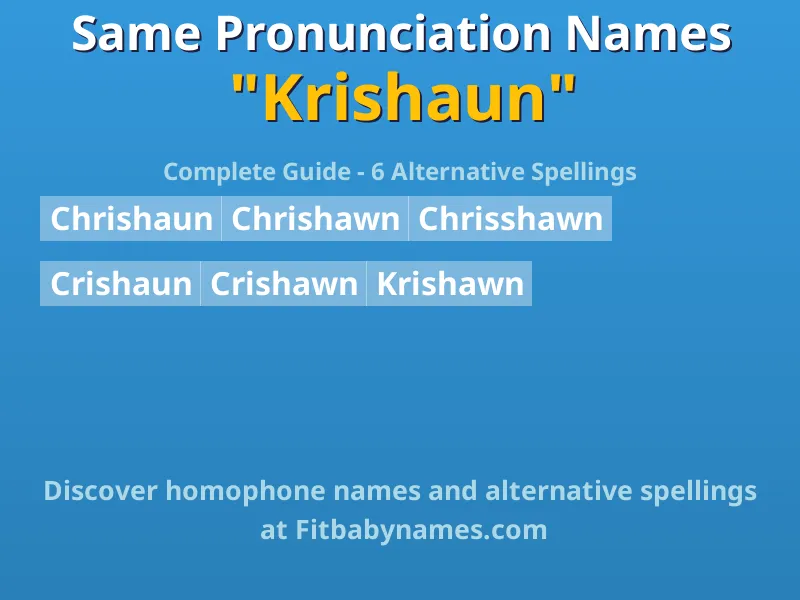 Infographic: Krishaun same pronunciation names, similar names, and homophone names