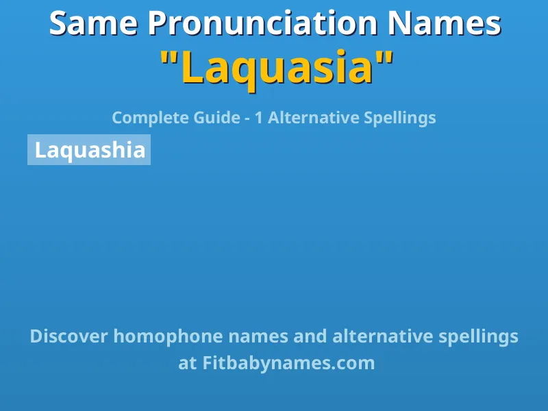 Infographic: Laquasia same pronunciation names, similar names, and homophone names