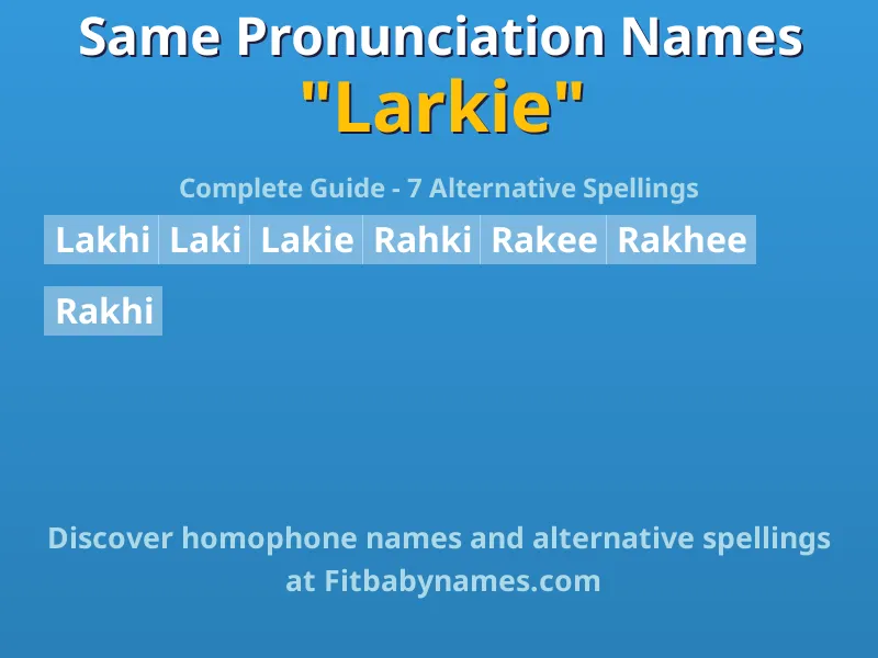 Infographic: Larkie same pronunciation names, similar names, and homophone names