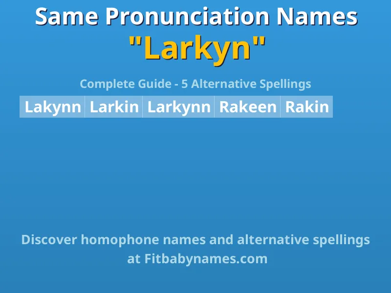 Infographic: Larkyn same pronunciation names, similar names, and homophone names