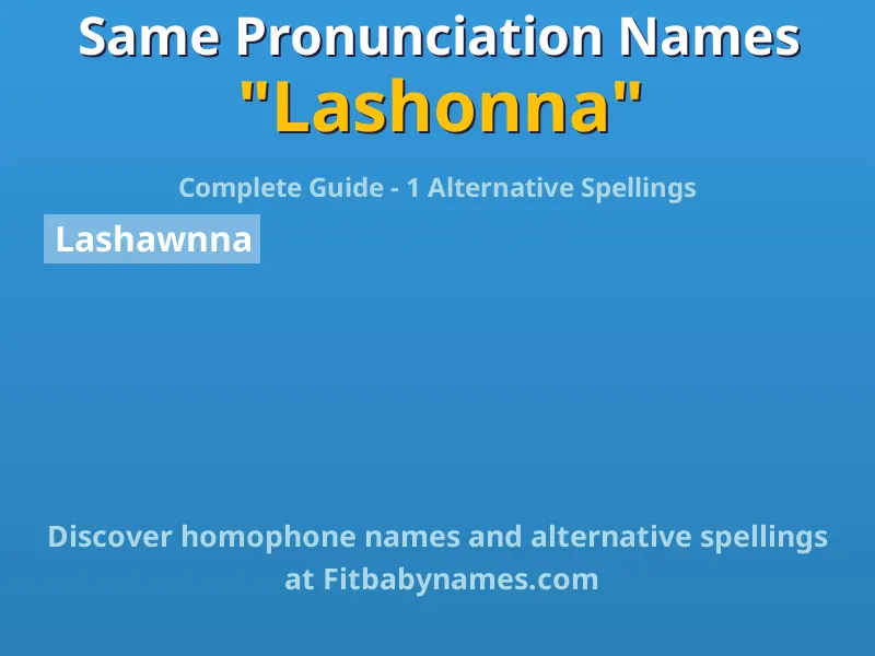 Infographic: Lashonna same pronunciation names, similar names, and homophone names
