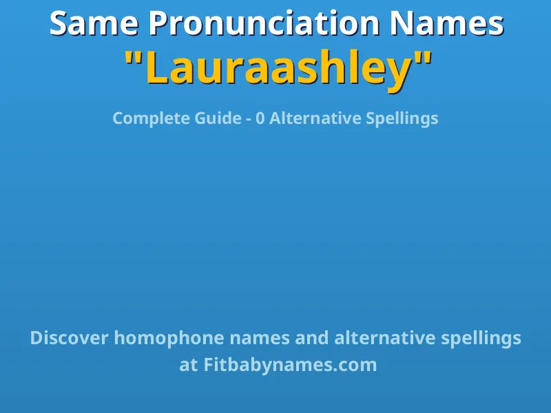 Infographic: Lauraashley same pronunciation names, similar names, and homophone names