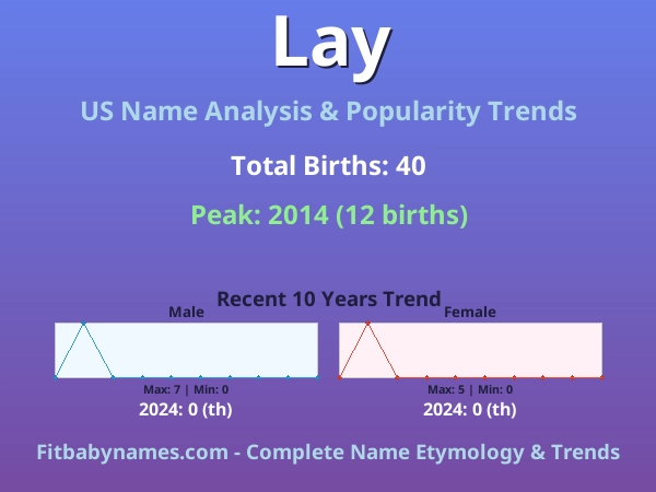 Infographic: Lay name meaning, origin, and popularity trends in the United States (US baby name analysis chart)