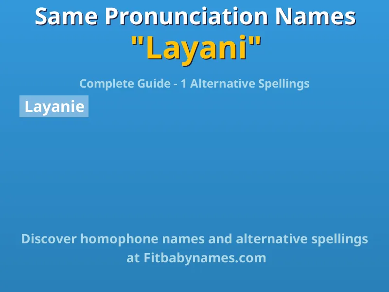 Infographic: Layani same pronunciation names, similar names, and homophone names