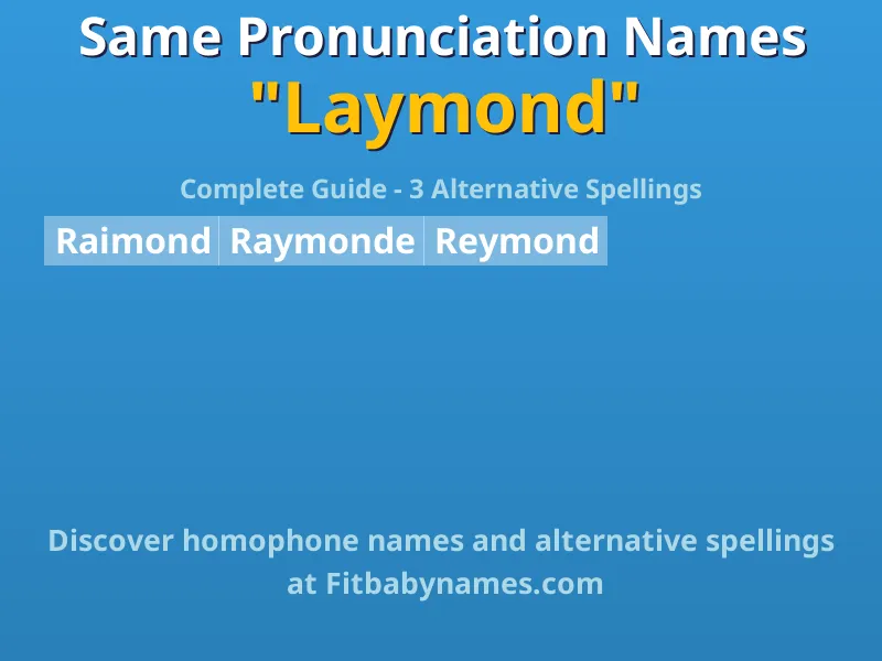 Infographic: Laymond same pronunciation names, similar names, and homophone names