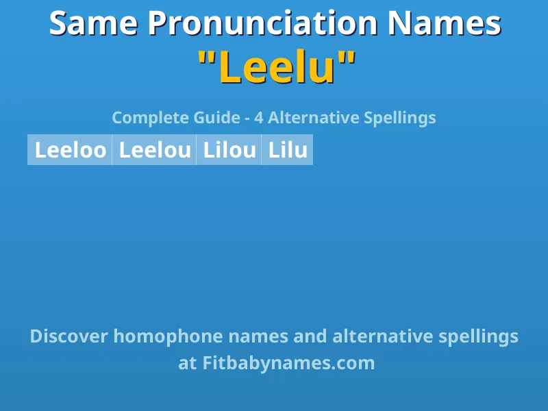 Infographic: Leelu same pronunciation names, similar names, and homophone names