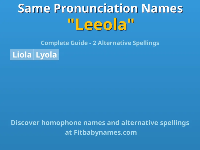 Infographic: Leeola same pronunciation names, similar names, and homophone names