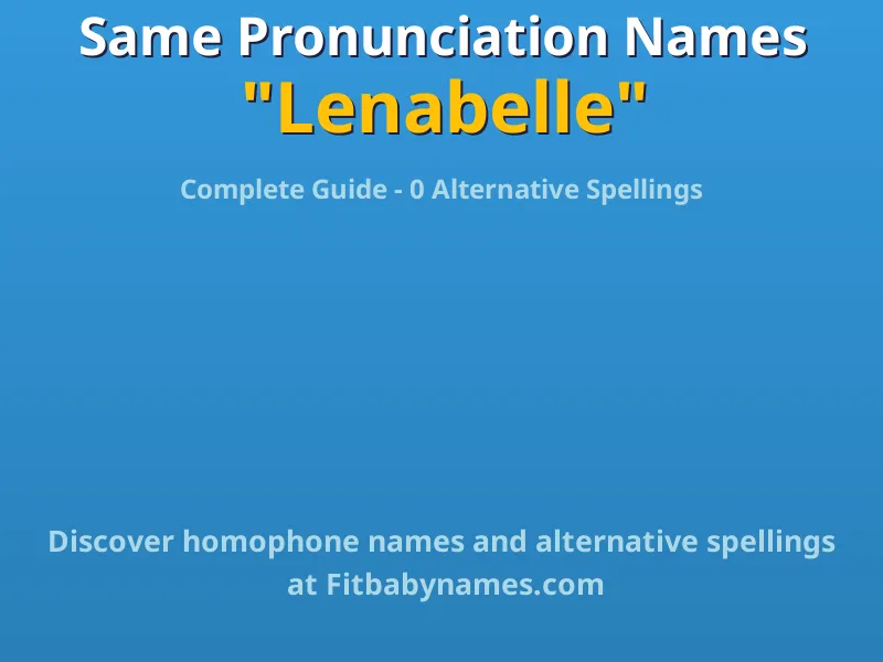 Infographic: Lenabelle same pronunciation names, similar names, and homophone names