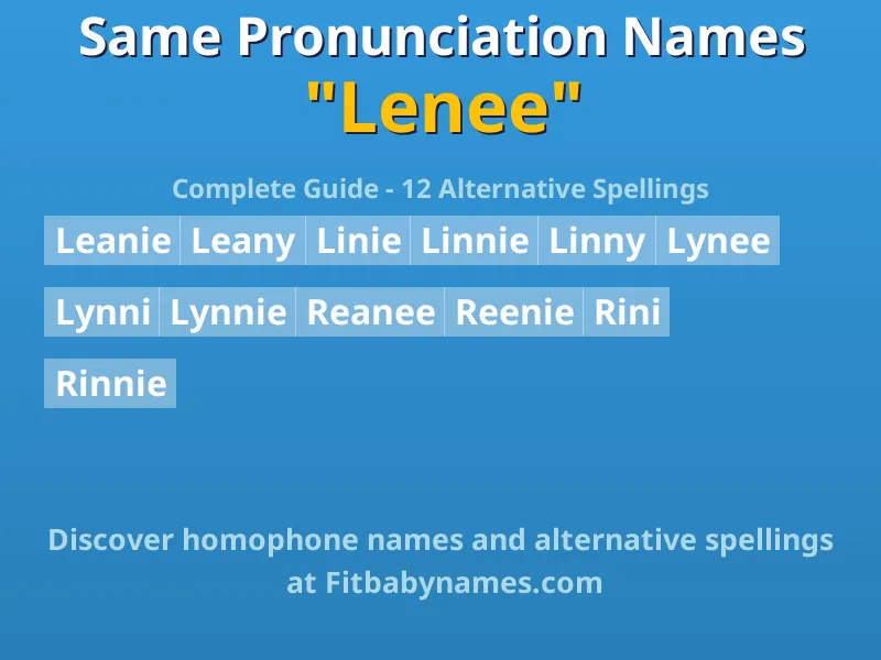 Infographic: Lenee same pronunciation names, similar names, and homophone names