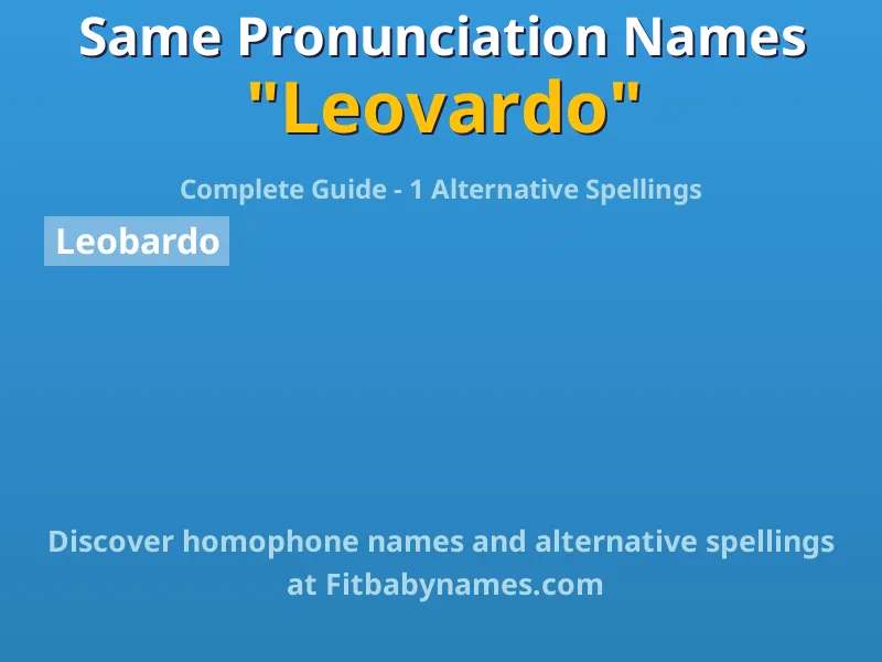 Infographic: Leovardo same pronunciation names, similar names, and homophone names
