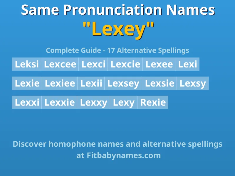 Infographic: Lexey same pronunciation names, similar names, and homophone names