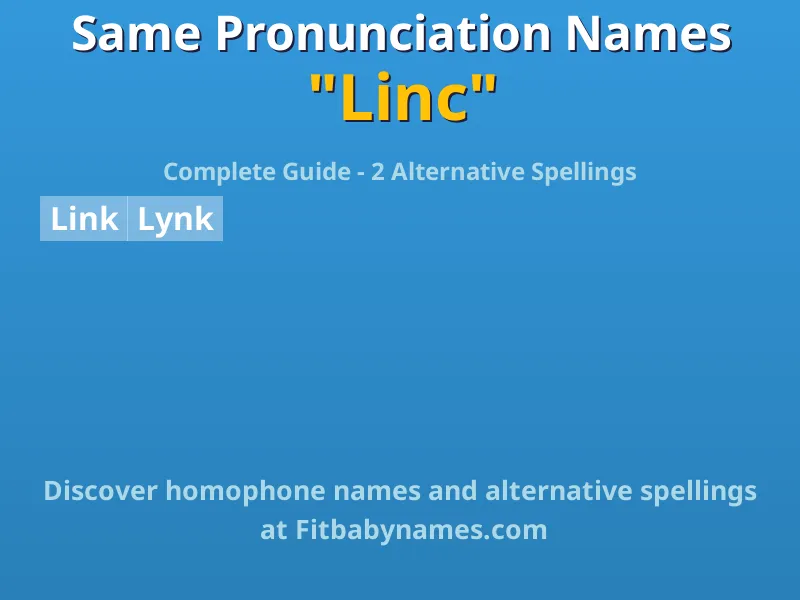 Infographic: Linc same pronunciation names, similar names, and homophone names