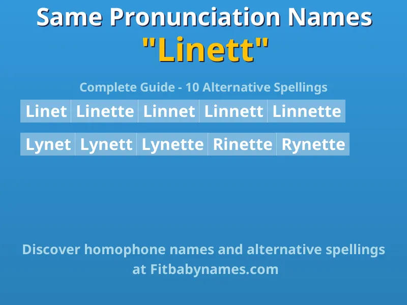 Infographic: Linett same pronunciation names, similar names, and homophone names