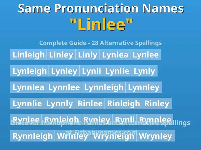 Infographic: Linlee same pronunciation names, similar names, and homophone names