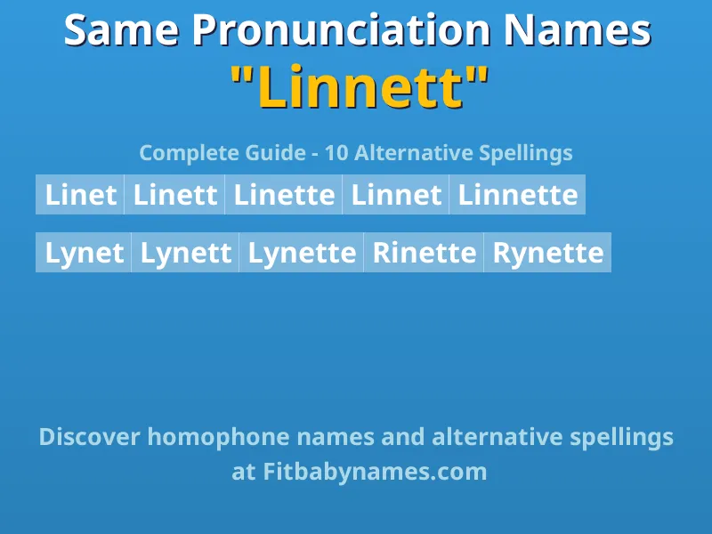 Infographic: Linnett same pronunciation names, similar names, and homophone names