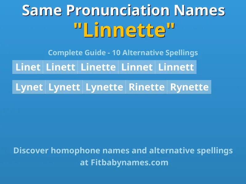 Infographic: Linnette same pronunciation names, similar names, and homophone names