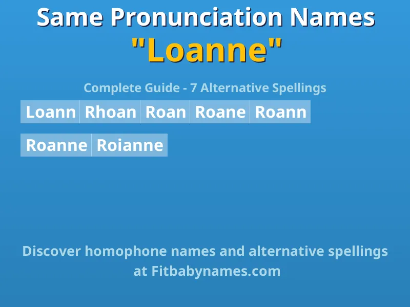 Infographic: Loanne same pronunciation names, similar names, and homophone names