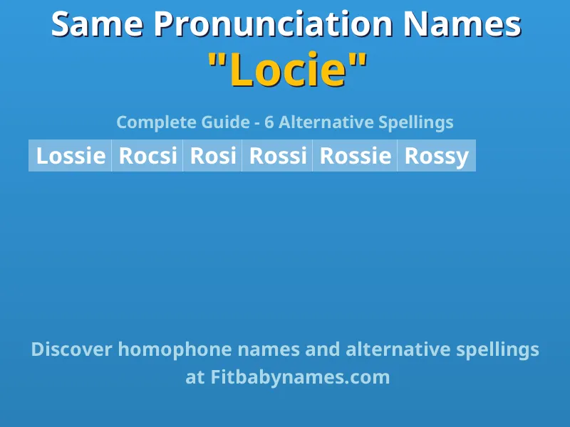 Infographic: Locie same pronunciation names, similar names, and homophone names
