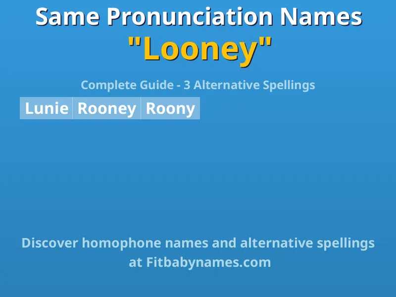 Infographic: Looney same pronunciation names, similar names, and homophone names