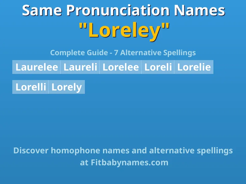 Infographic: Loreley same pronunciation names, similar names, and homophone names