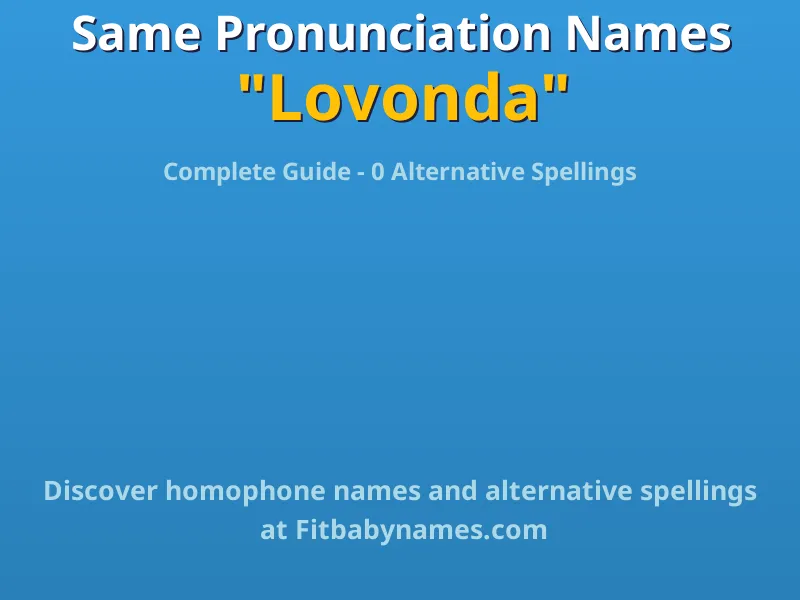 Infographic: Lovonda same pronunciation names, similar names, and homophone names