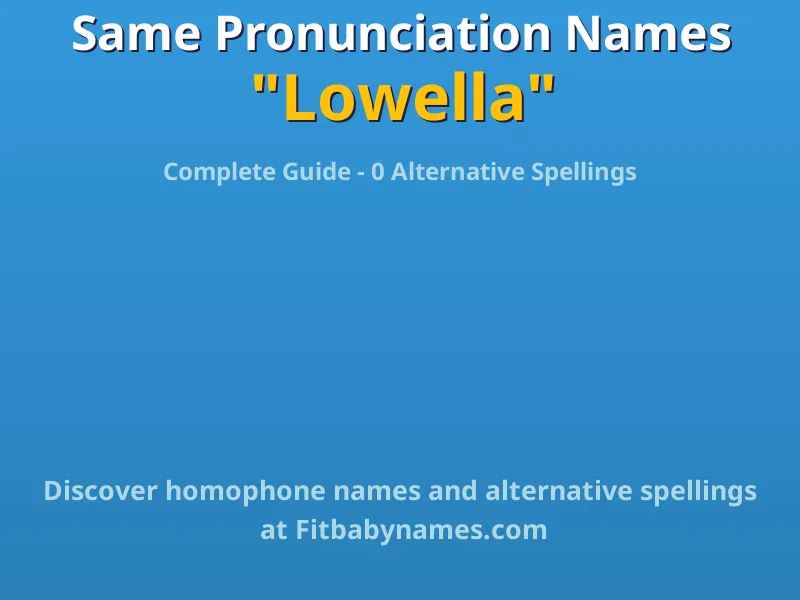 Infographic: Lowella same pronunciation names, similar names, and homophone names