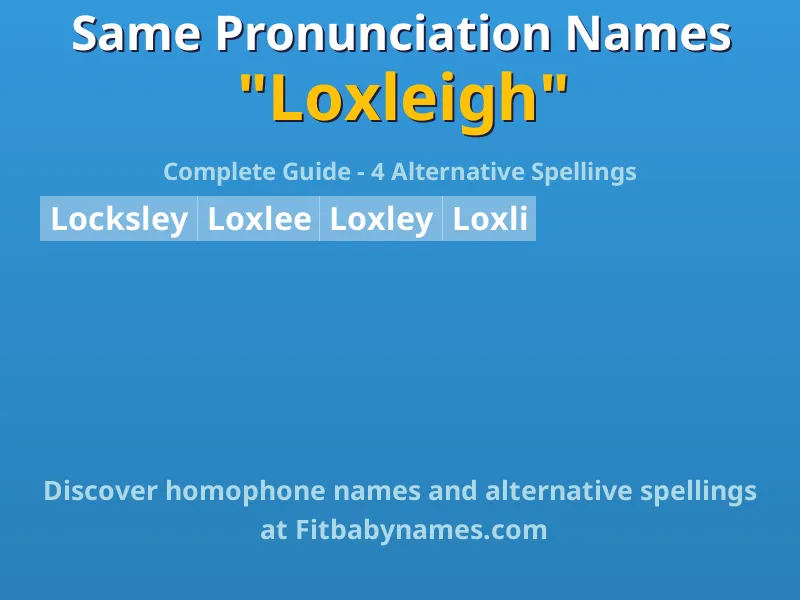 Infographic: Loxleigh same pronunciation names, similar names, and homophone names