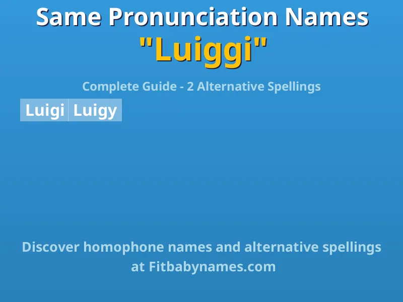 Infographic: Luiggi same pronunciation names, similar names, and homophone names