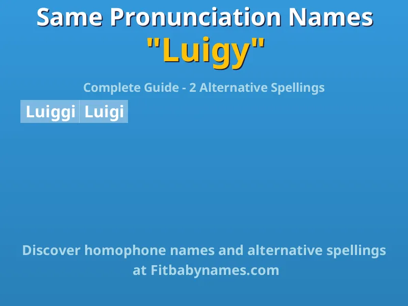 Infographic: Luigy same pronunciation names, similar names, and homophone names