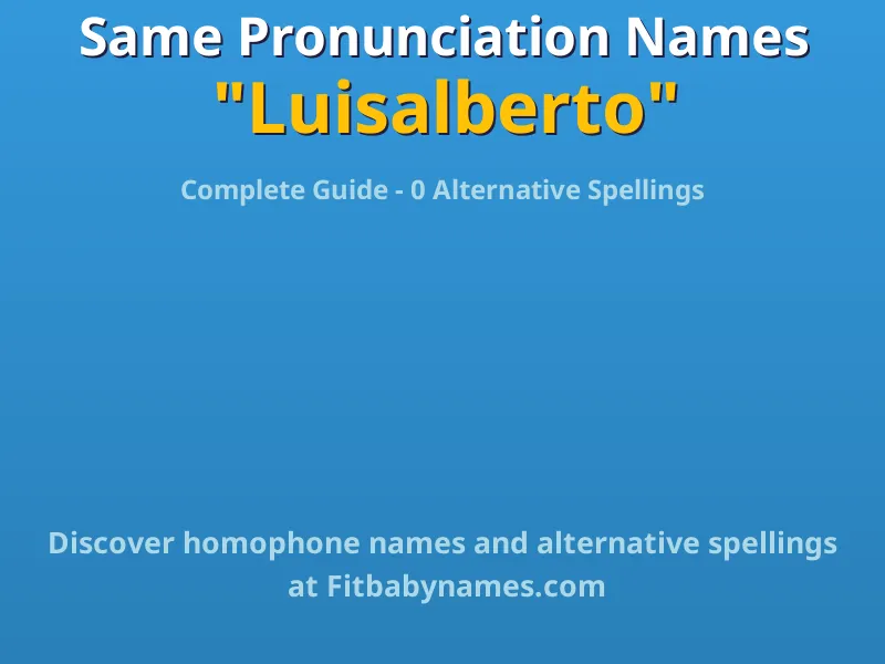 Infographic: Luisalberto same pronunciation names, similar names, and homophone names